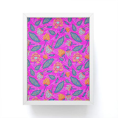 Hello Sayang Summer Batik Fuchsia Framed Mini Art Print