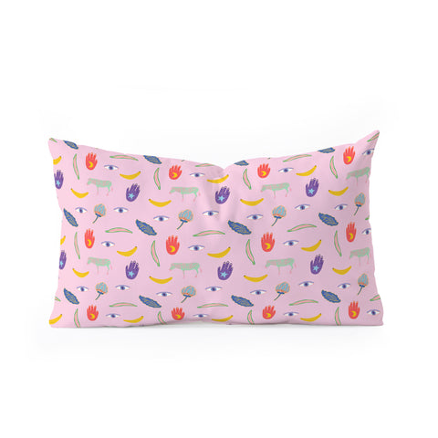 Hello Sayang WOW Pink Oblong Throw Pillow