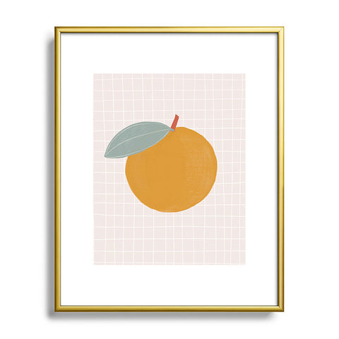 Hello Twiggs Orange Orange Metal Framed Art Print