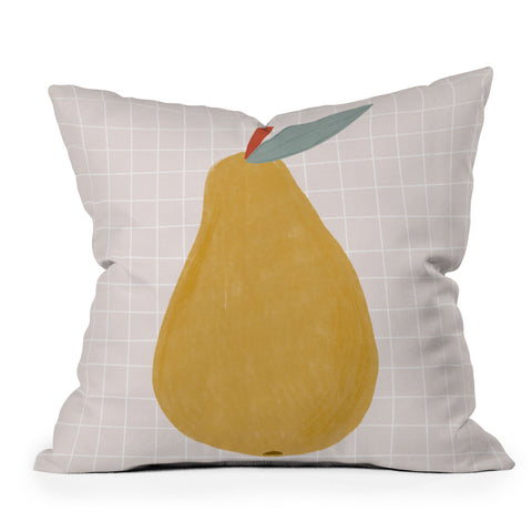 Hello Twiggs Yellow Pear Throw Pillow