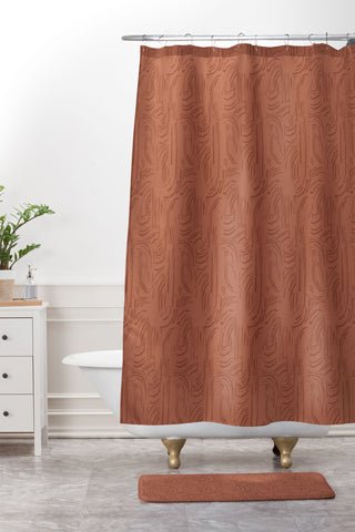 Holli Zollinger CERES MARSALA Shower Curtain And Mat