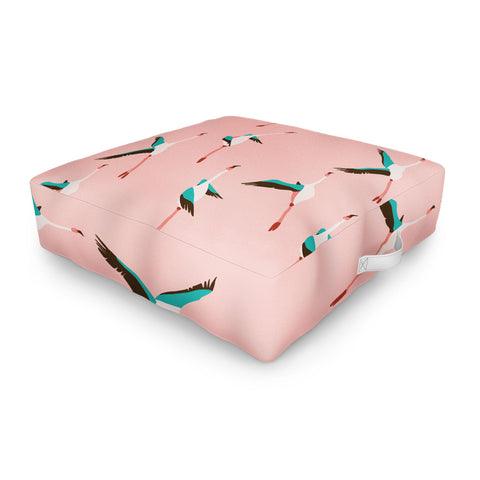 Holli Zollinger Flamingo Pink Outdoor Floor Cushion