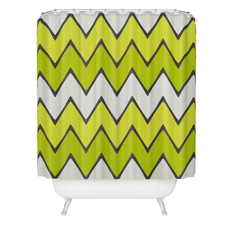 Holli Zollinger Lime Chevron Ombre Shower Curtain