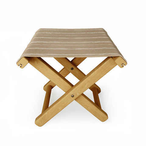 Holli Zollinger LINEN SAND STRIPE Folding Stool