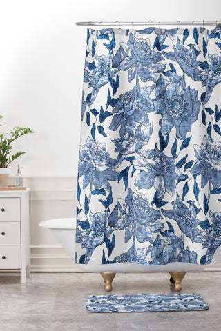 Holli Zollinger Summertime Indigo Shower Curtain And Mat