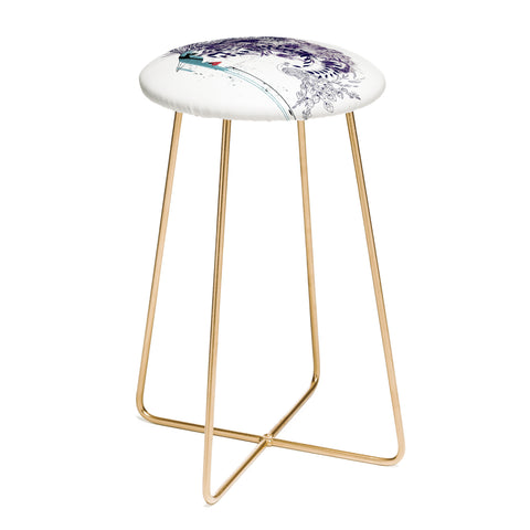 Holly Sharpe Peacock Girl II Counter Stool