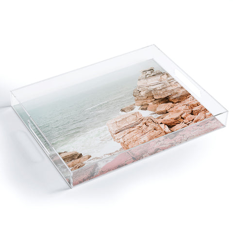 Ingrid Beddoes Rocky coastline Acrylic Tray