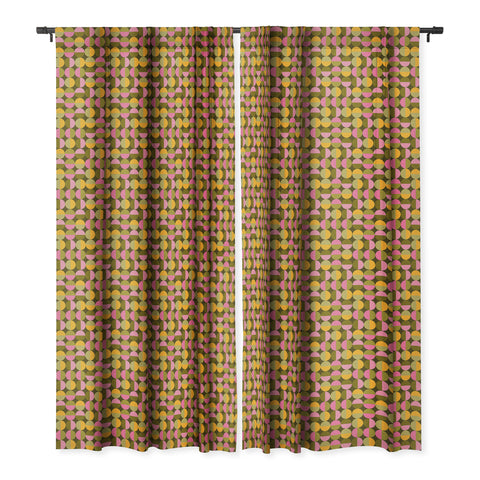 Iveta Abolina 70s Geometric Tile Blackout Window Curtain