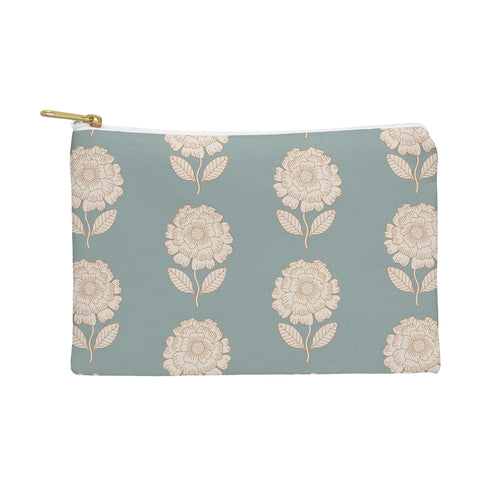 Iveta Abolina Floral Beige Teal Pouch