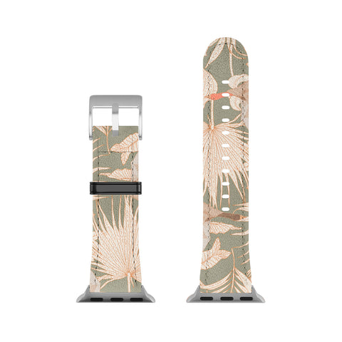 Iveta Abolina Geese and Palm Sage Apple Watch Band