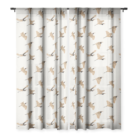 Iveta Abolina Herons Tan Cream Sheer Window Curtain
