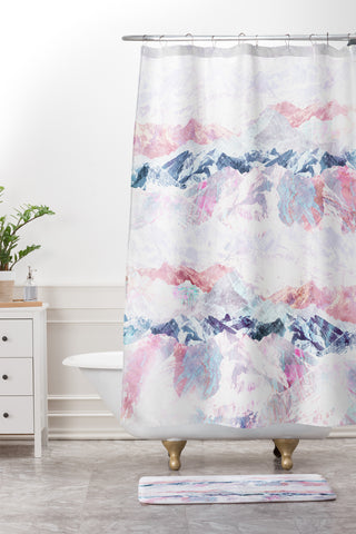 Iveta Abolina Painted Rockies Shower Curtain And Mat
