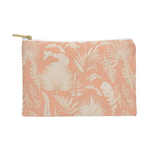 Iveta Abolina Palm Leaves Beige Coral Pouch