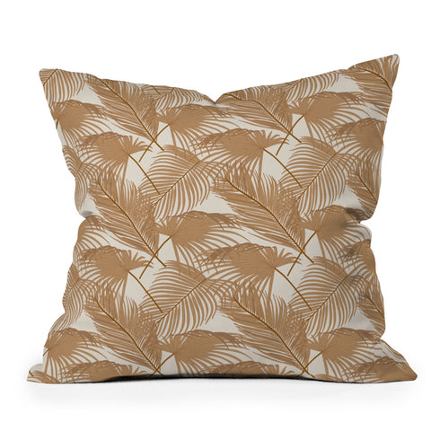 Iveta Abolina Palm Leaves Beige Throw Pillow