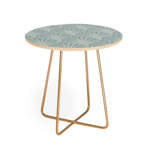 Iveta Abolina Scallop Fan Teal Round Side Table