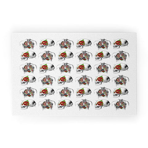 Iveta Abolina Skulls And Roses Welcome Mat