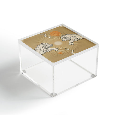Iveta Abolina White Lions Acrylic Box