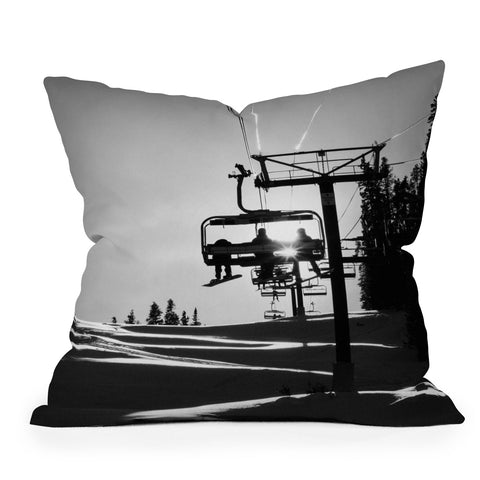 J. Freemond Visuals Chairlift Shadow Play Throw Pillow