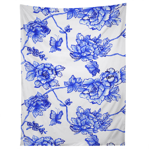 Jacqueline Maldonado Chinoserie Floral White Tapestry