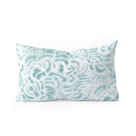 Jacqueline Maldonado Dye Curves Blue Surf Oblong Throw Pillow