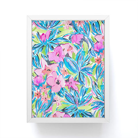 Jacqueline Maldonado Flaunting Floral Aqua Framed Mini Art Print
