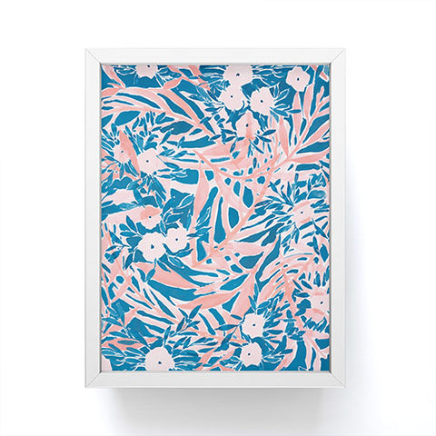 Jacqueline Maldonado Tropical Daydream Coral Blue Framed Mini Art Print