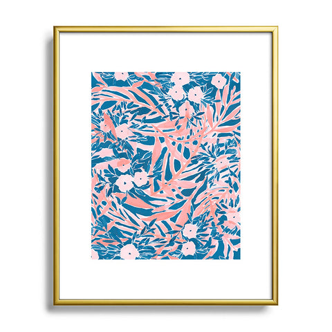 Jacqueline Maldonado Tropical Daydream Coral Blue Metal Framed Art Print