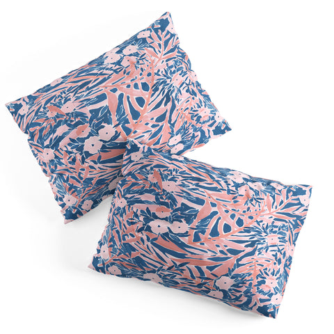 Jacqueline Maldonado Tropical Daydream Coral Blue Pillow Shams