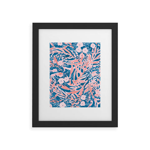 Jacqueline Maldonado Tropical Daydream Coral Blue Framed Art Print