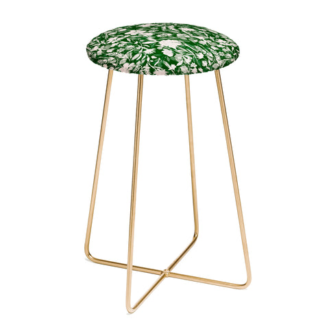 Jacqueline Maldonado Upside Floral Winter Green Counter Stool