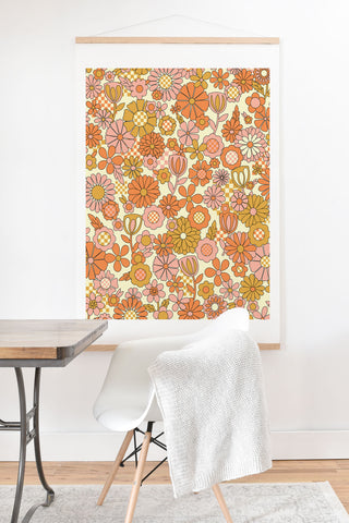 Jenean Morrison Checkered Past in Coral Art Print And Hanger