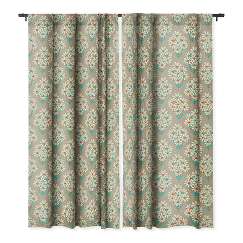 Jenean Morrison Daisy Bouquet Sand Blackout Window Curtain