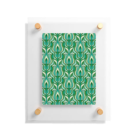 Jenean Morrison Floral Flame in Green Floating Acrylic Print