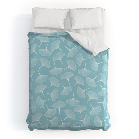 Jenean Morrison Ginkgo Away With Me Blue Duvet Cover