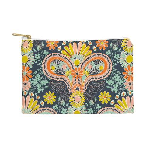 Jenean Morrison Paisley Damask in Navy Pouch