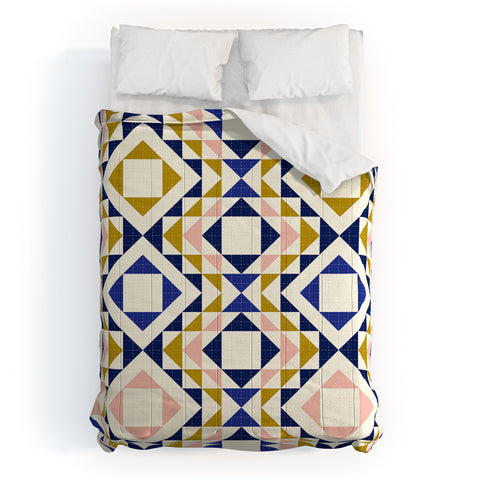 Jenean Morrison Top Stitched Quilt Blue Comforter