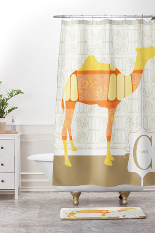 Jennifer Hill Mister Camel Shower Curtain And Mat