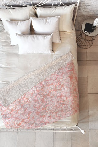 Joy Laforme Pink Dahlias Fleece Throw Blanket
