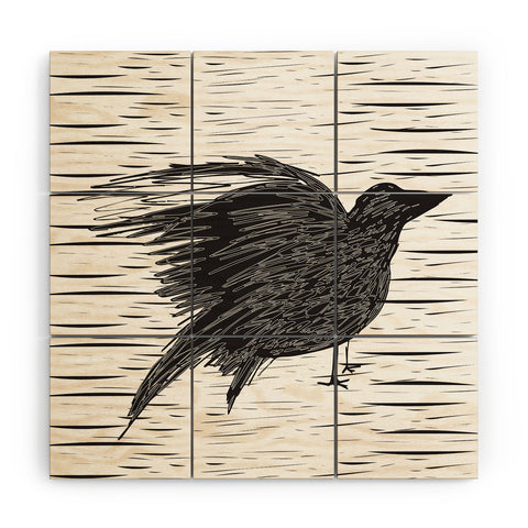 Julia Da Rocha Black Bird Wood Wall Mural