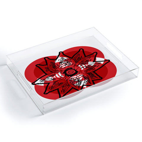 Julia Da Rocha Rojo Flor Acrylic Tray