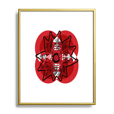 Julia Da Rocha Rojo Flor Metal Framed Art Print