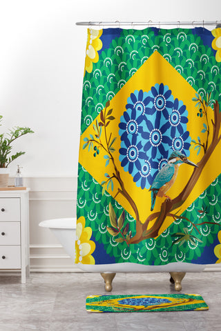 Juliana Curi Brazil Flag Shower Curtain And Mat