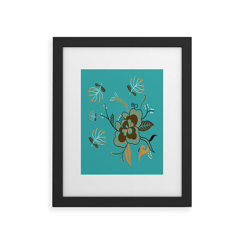 Juliana Curi Flower Turquesa Framed Art Print