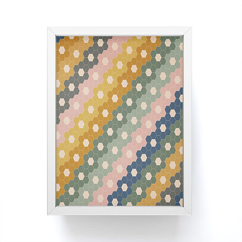 June Journal Hexagon Flowers Framed Mini Art Print