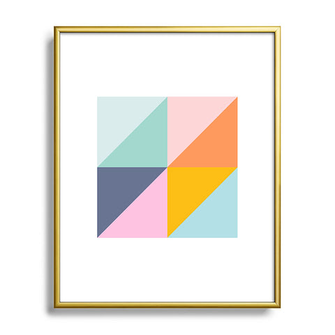 June Journal Simple Shapes Pattern in Fun Colors Metal Framed Art Print