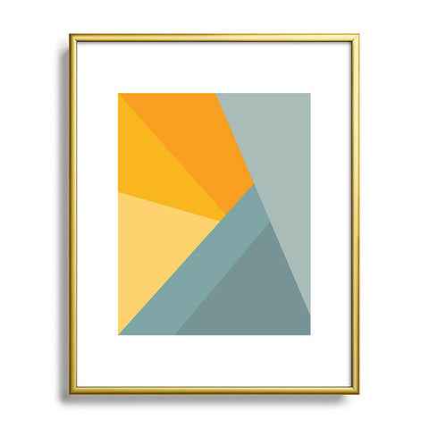 June Journal Sunset Triangle Color Block Metal Framed Art Print