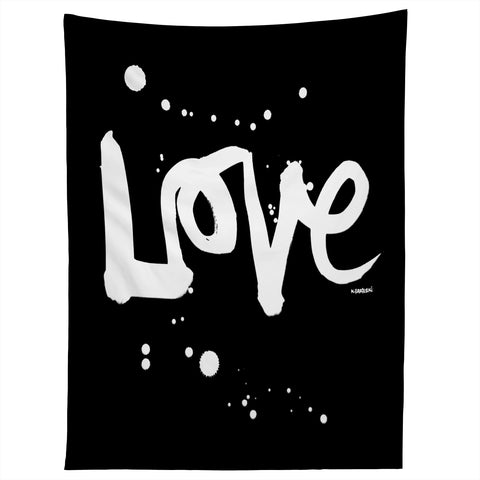 Kal Barteski Love Black Tapestry