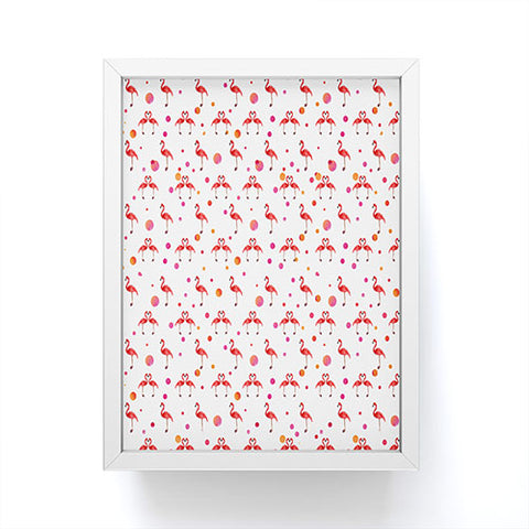 Kangarui Pink Flamingo Pattern Framed Mini Art Print