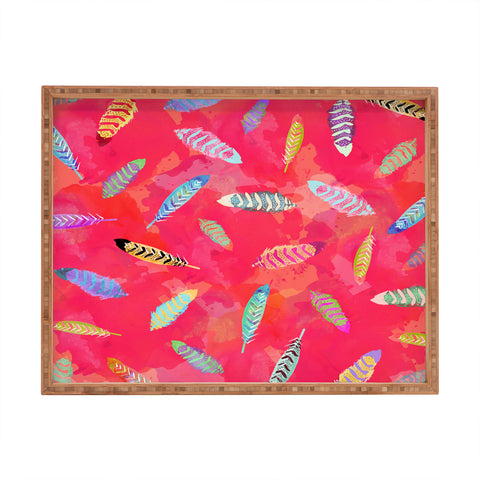 Kangarui Sunset Feathers Rectangular Tray