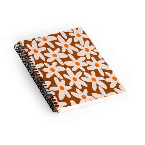 Kierkegaard Design Studio Daisy Time Retro Floral Pattern Spiral Notebook